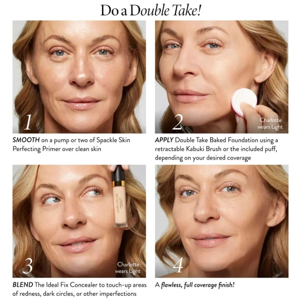 Laura Geller Double Take Baked Versatile Powder Foundation: Light, NIB